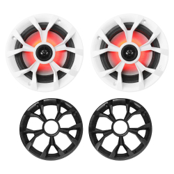 Pair Rockville RKL65MBW 6.5" 700w Marine Boat Speakers w/LED+Black/White Grilles