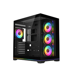 DIYPC ARGB-DC200-BK Black Dual USB3.0 Tempered Glass ATX Gaming Computer Case w/