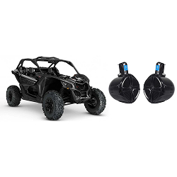 8" 300 Watt Rollcage Rollbar Tower Speakers for Can-Am MAVERICK X3/X3 Max- Black