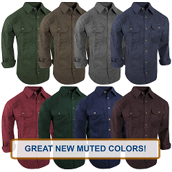 Chamois Shirt Mens Flannel Thick Cotton Rugged Work Button Pen Pocket True Fit