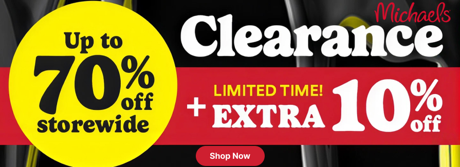 Up to 70% off clearance storewide + extra 10% off.