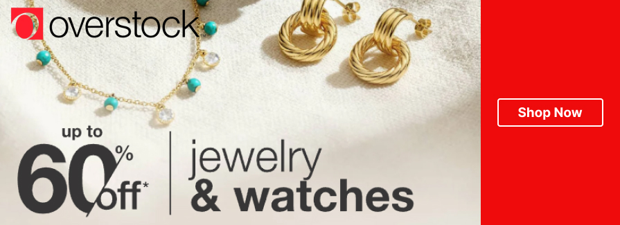 Up to 60% Off Jewelry & Watches.