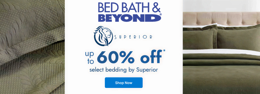 up to 60% Off select bedding by Superior.